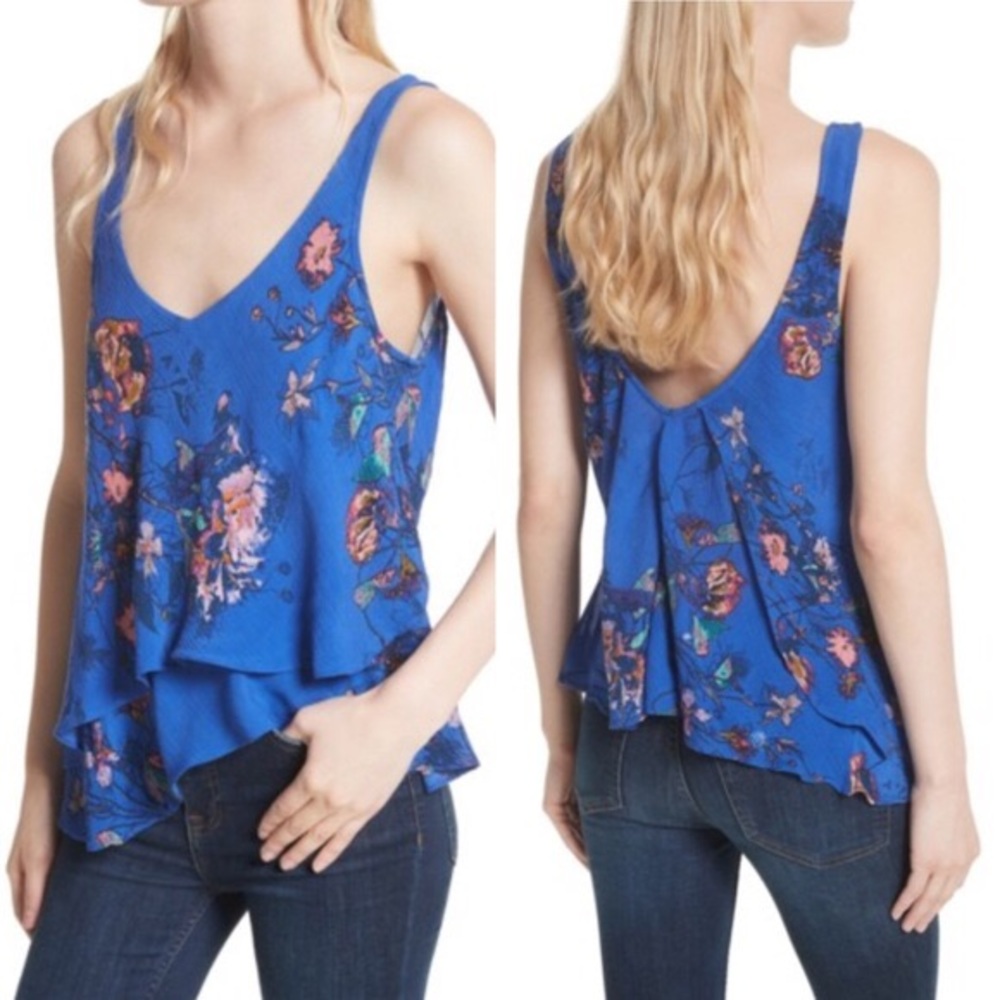 Free People Black Floral Tank Top Tunic - Picture 7 of 8